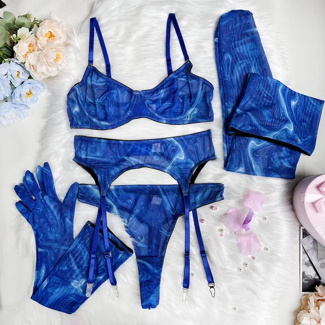 Poppy | 5-Delige Tie Dye Lingerie Set